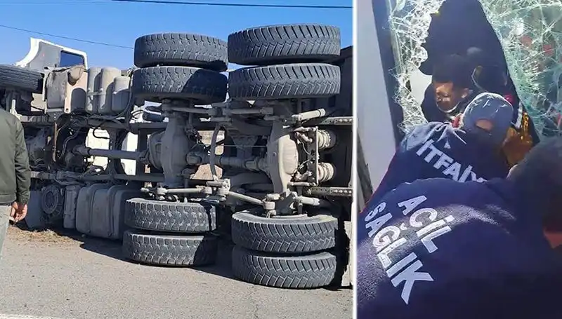 Virajda Duran Kamyon, Binlerce Liralık Ziyana Neden Oldu!