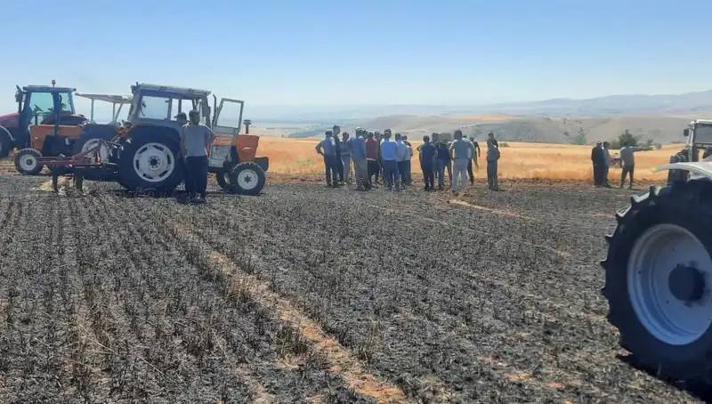 Yozgat’ta 100 Dönüm Tarım Alanı Yangında Kül Oldu, Çiftçi Zarar Gördü