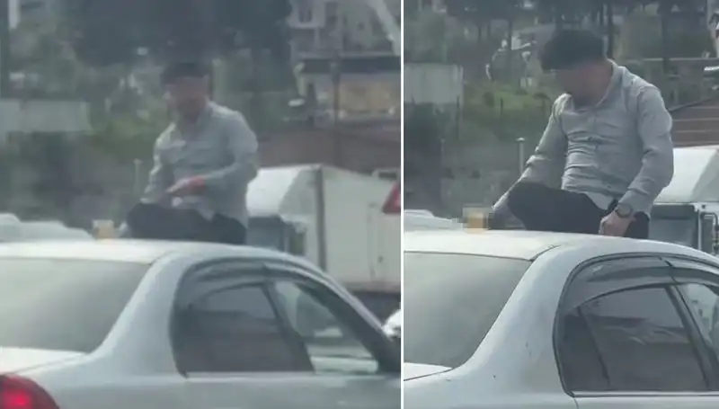 Trafikte Şaşkına Çeviren Olay: Otomobil Üzerinde Parti Yapıldı!