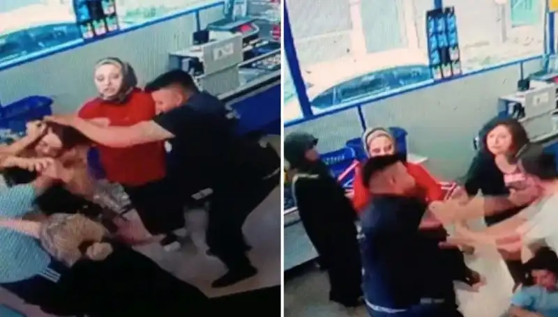 Kadını Saçlarından Tutup Yumruklayan Adamın Market Dehşeti