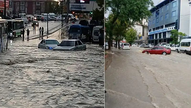 Ankara'da Şiddetli Sağanak: Arabalar Sürüklendi, Hayat Durma Noktasına Geldi!