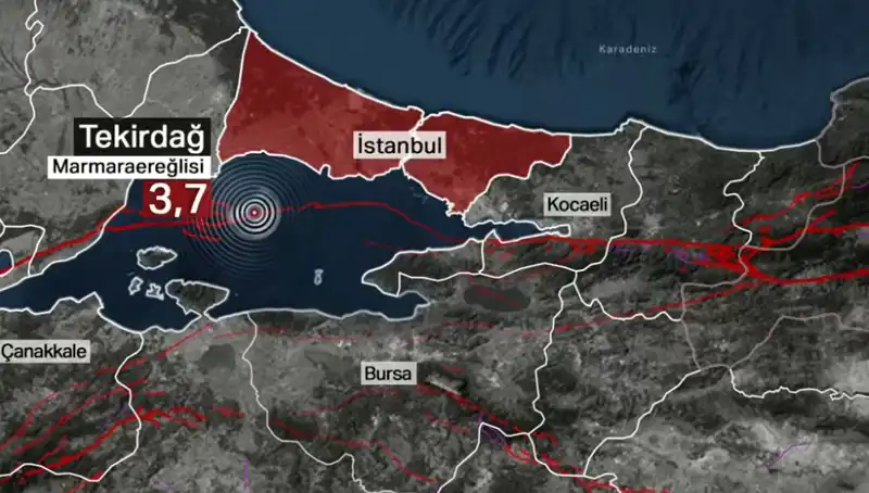 Marmara Denizi'nde Meydana Gelen 3,7 Büyüklüğündeki Deprem Panik Yarattı